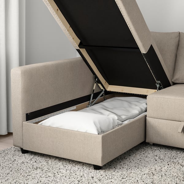 FRIHETEN Corner sofa-bed with storage - Hyllie beige - IKEA