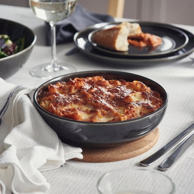 GLADELIG Oven dish, dark grey, 20 cm