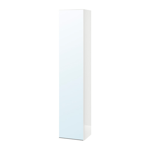 GODMORGON High cabinet with mirror door - high-gloss white ...