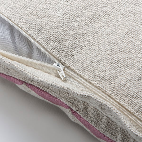 GOKVÄLLÅ Cushion cover, white/pink, 50x50 cm