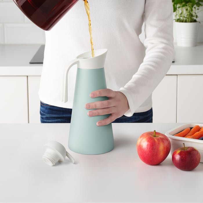 GOKVÄLLÅ vacuum flask, light blue, 1.5 l IKEA