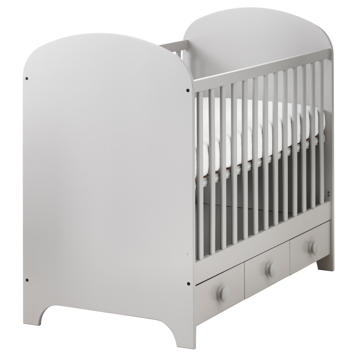 light grey cot bed