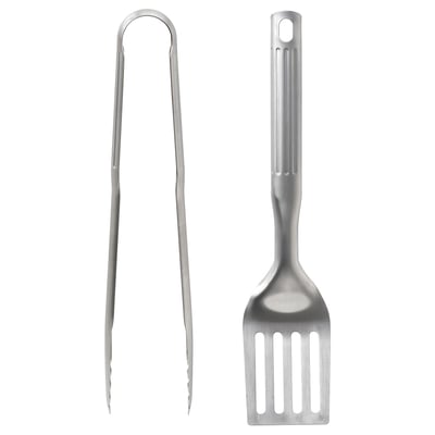 GRILLTIDER 2-piece barbecue tools set, stainless steel