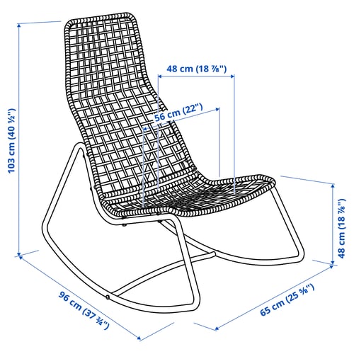 gubbon كرسي هزاز داخلي خارجي أبيض ikea