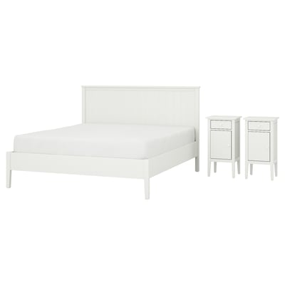 GULLABERG Bedroom furniture, set of 3, white, 160x200 cm