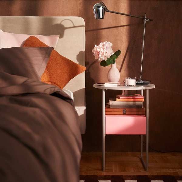 HAMPFLOCKEL Duvet cover and 2 pillowcases, brown, 240x220/50x80 cm