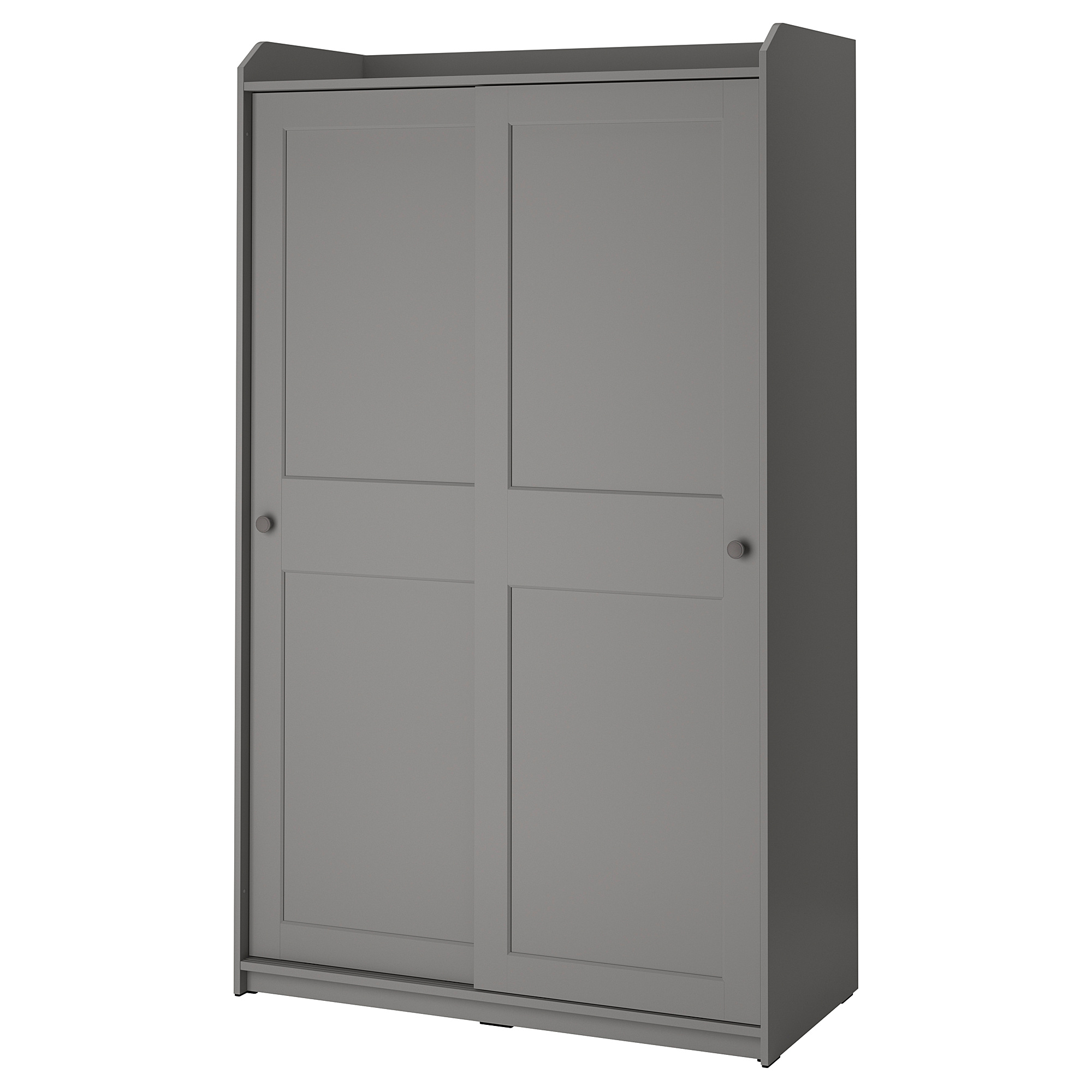 HAUGA Wardrobe with sliding doors grey IKEA