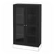 Option: HAVSTA Glass-door cabinet, black, 81x35x123 cm