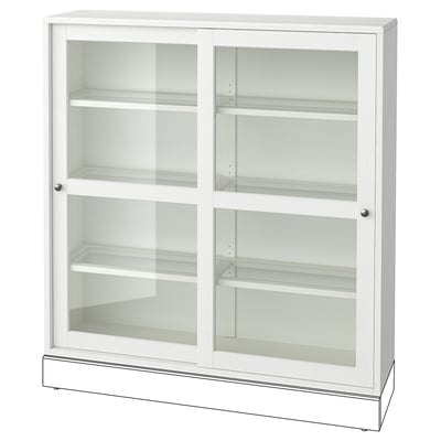 HAVSTA Glass-door cabinet, white, 121x35x123 cm