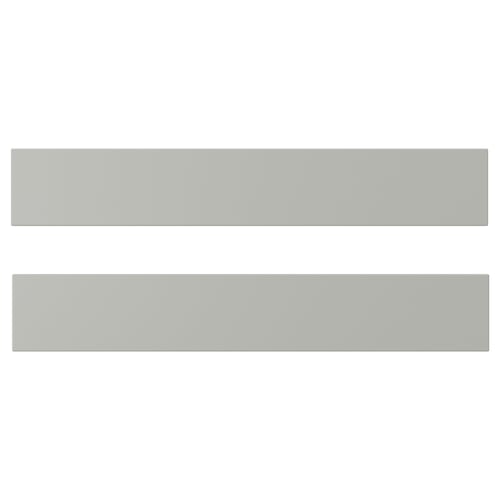 Two light grey, rectangular, smooth-surfaced panels stacked horizontally.