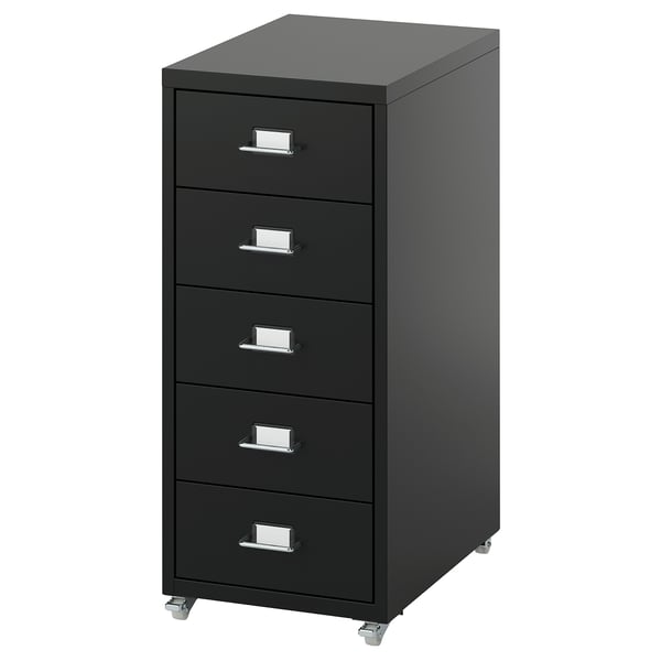 HELMER Drawer unit on castors, black, 28x65 cm