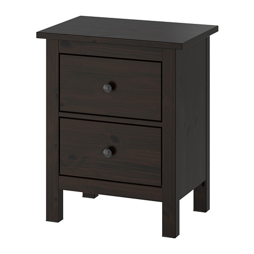 HEMNES خزانة ذات درجين أسود بني ايكيا السعودية
