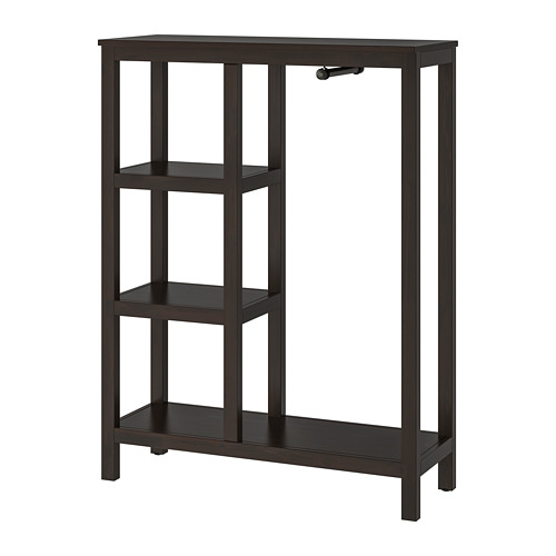 HEMNES Open wardrobe - black-brown - IKEA
