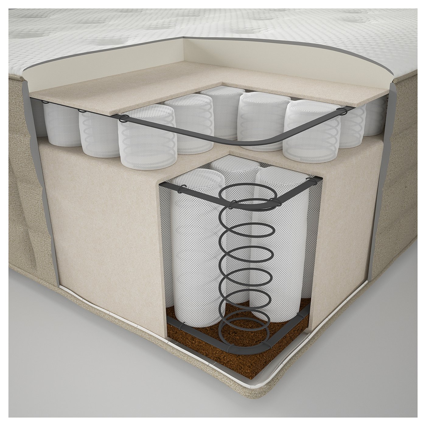 Hidrasund Pocket Sprung Mattress Medium Firm Natural Ikea