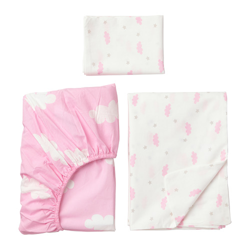 HIMMELSK 3piece bedlinen set for cot IKEA