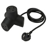 HORNFELS Extension cord, dark grey, 1.8 m