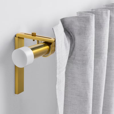 HUGAD Curtain rod, brass-colour, 120-210 cm