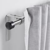 HUGAD Curtain rod, silver-colour, 210-385 cm