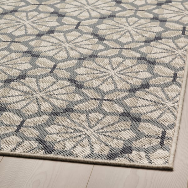 Hundslund سجاد بغزل مسط ح داخلي خارجي رمادي بيج 200x250 سم Ikea