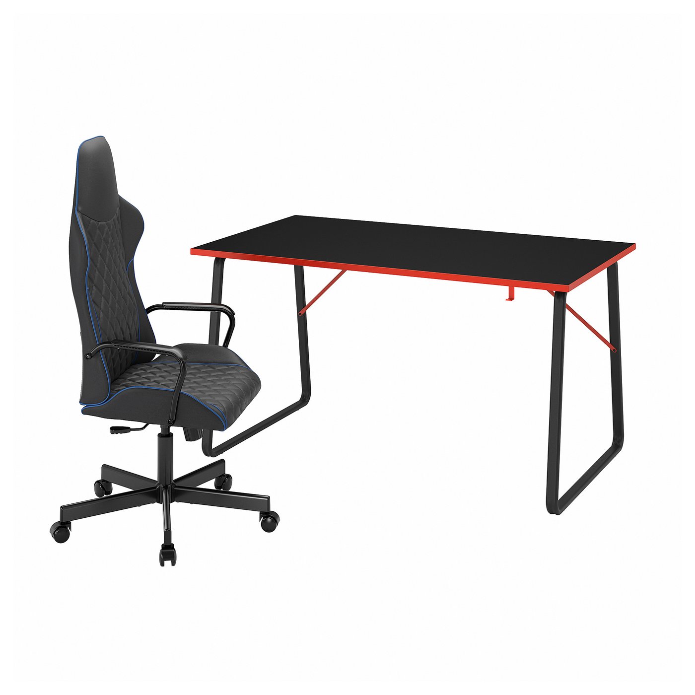 HUVUDSPELARE / UTESPELARE gaming desk and chair, black IKEA