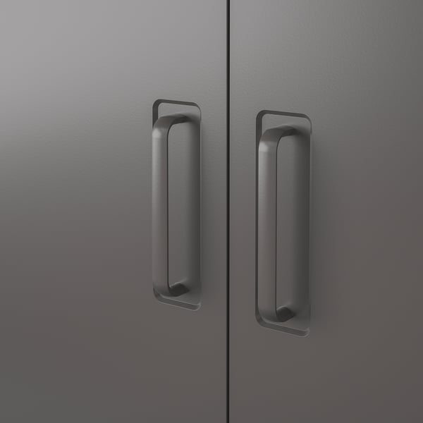 IDÅSEN Cabinet with doors and drawers, dark grey, 80x47x119 cm