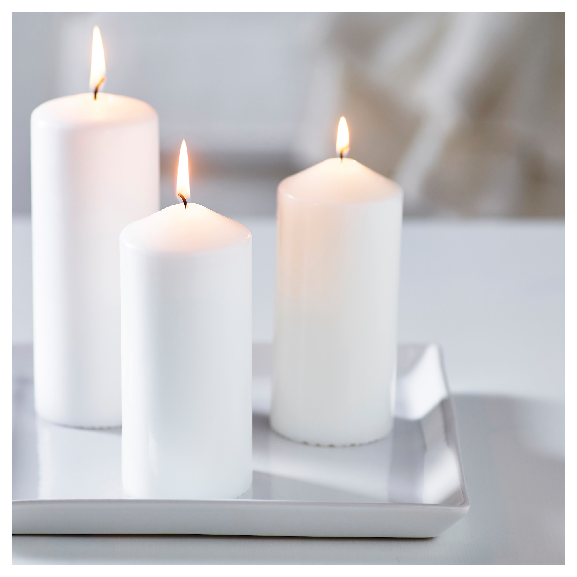 IDEAL Candle dish, white, 25x25 cm IKEA