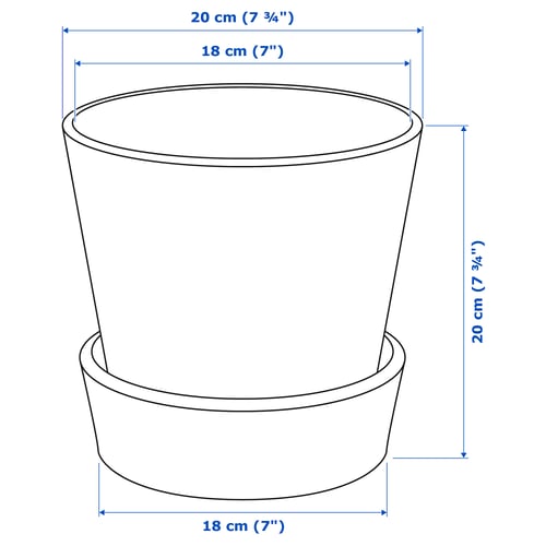 Ingefara Plant Pot With Saucer Outdoor Terracotta 15 Cm Ikea