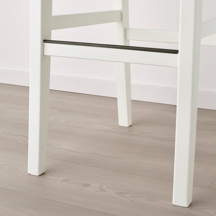 INGOLF bar stool with backrest, white/Hallarp beige, 75 cm IKEA