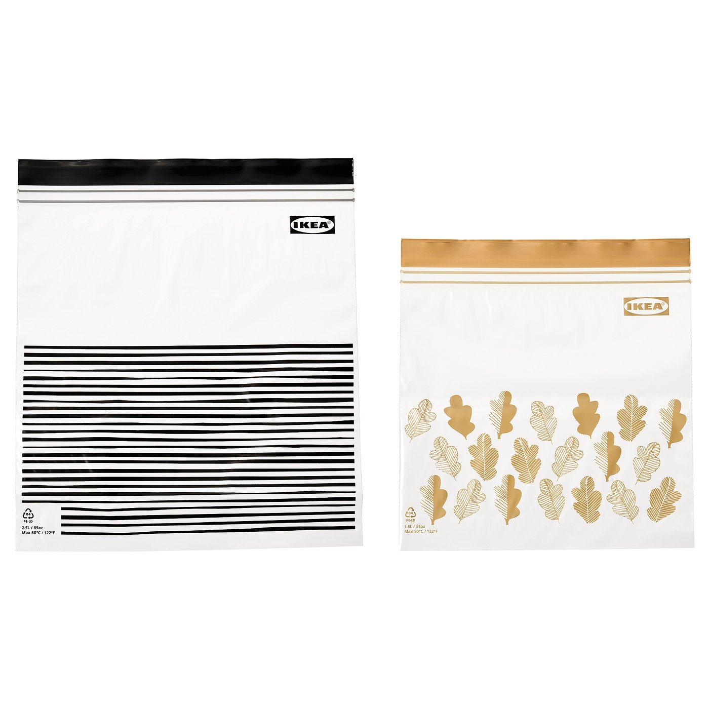 ISTAD resealable bag, patterned black/yellow, 2.5/1.2 l IKEA