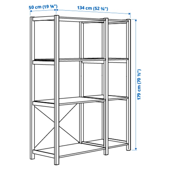 Illustration with measurements for the product: IVAR.