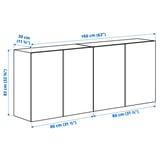IVAR Wall cabinet with doors, pine, 160x30x83 cm