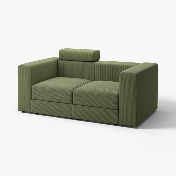 JÄTTEBO sofa: olive green, modern, modular, with clean lines & storage.