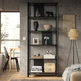 JÄTTESTA Shelving unit, black, 80x195 cm
