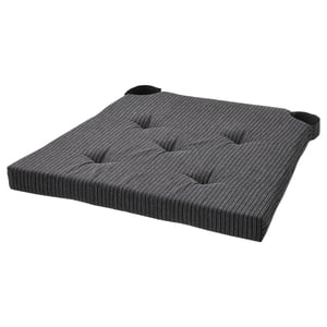 JUSTINA Chair pad, black, 42/35x40x4 cm