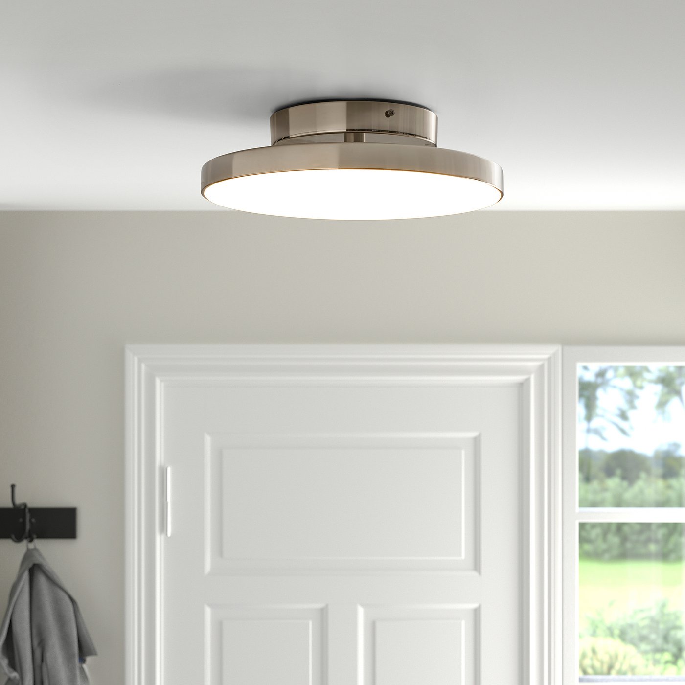 KABOMBA LED ceiling lamp, chrome-plated/glossy, 36 cm - IKEA