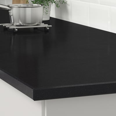 KASKER Custom made worktop, black stone effect/quartz, 1 m²x4.0 cm