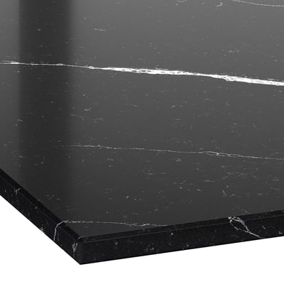 KASKER Custom made worktop, black white marble effect/quartz, 1 m²x4.0 cm