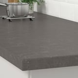 KASKER Custom made worktop, matt dark grey/marble effect quartz, 1 m²x4.0 cm
