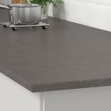 KASKER Custom made worktop, matt dark grey/marble effect quartz, 1 m²x2.0 cm