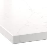 KASKER Custom made worktop, white/light grey marble effect/quartz, 1 m²x4.0 cm