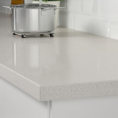 KASKER Custom made worktop, white mineral effect/quartz, 1 m²x4.0 cm