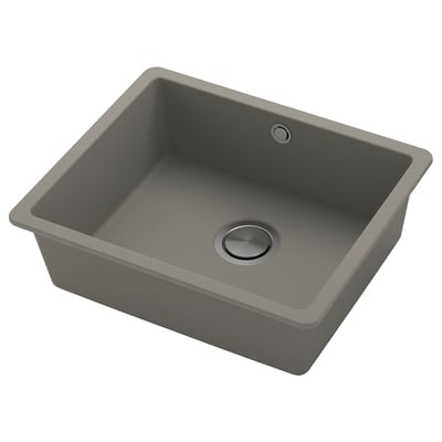 KILSVIKEN Inset sink, 1 bowl, grey-beige quartz composite, 56x46 cm