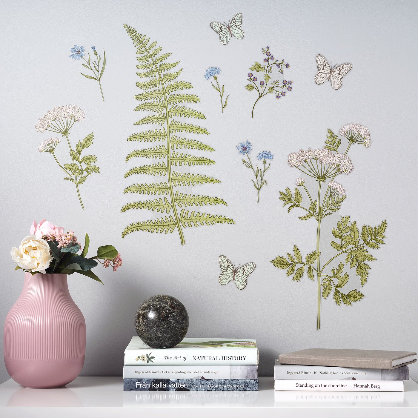 kinnared ملصقات تزيين الورود والسرخس ikea