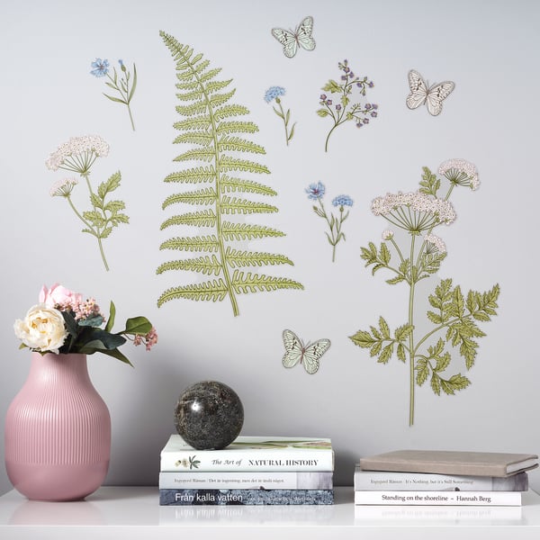 kinnared ملصقات تزيين الورود والسرخس ikea