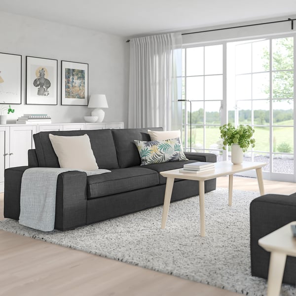 Kivik Three Seat Sofa Hillared Anthracite Ikea