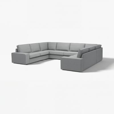 KIVIK U-shaped sofa, 7-seat, Tibbleby beige/grey