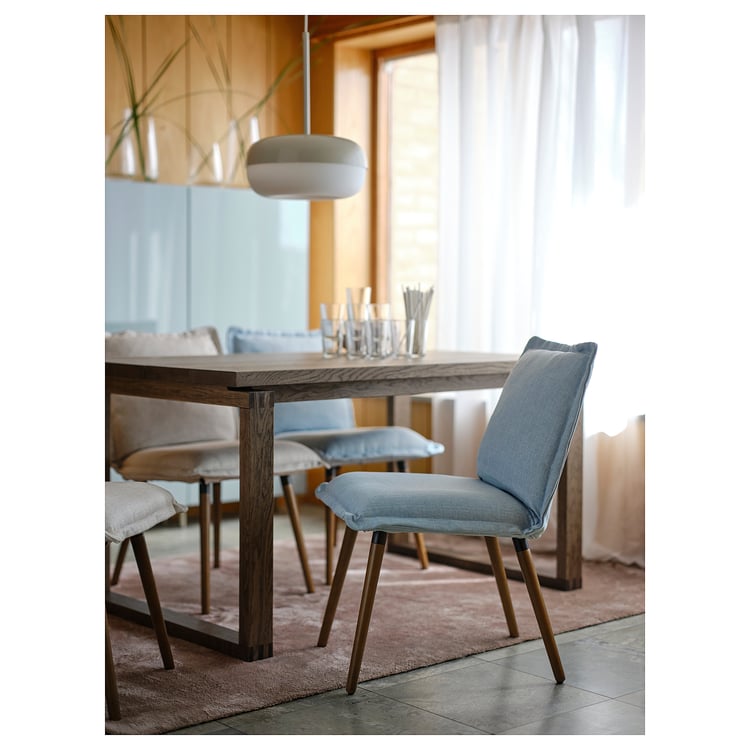 KLINTEN chair, brown/Kilanda pale blue IKEA