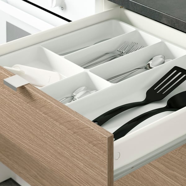 Knoxhult خزانة قاعدة بأبواب ودرج مظهر الخشب رمادي Ikea