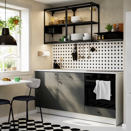 KNOXHULT kitchen, dark grey, 180x61x220 cm - IKEA