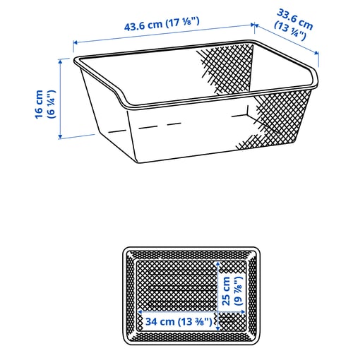 Illustration with measurements for the product: KOMPLEMENT.